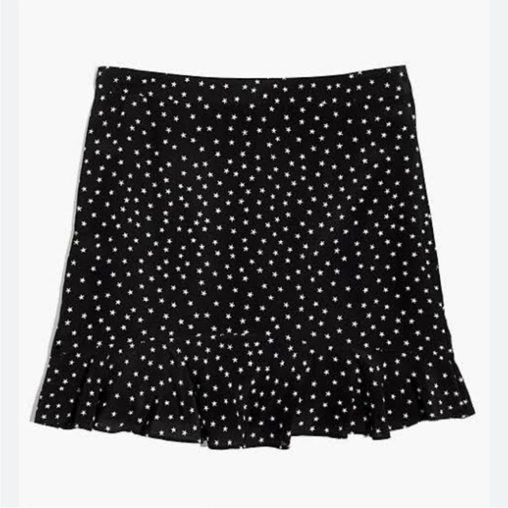 Madewell silk black and white star skirt— XS